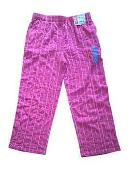 Coastal Comfort Pink White Textured Gauze Palazzo Pants